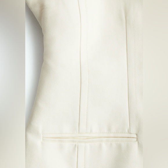 H&M collarless cream twill blazer XXL NWT
